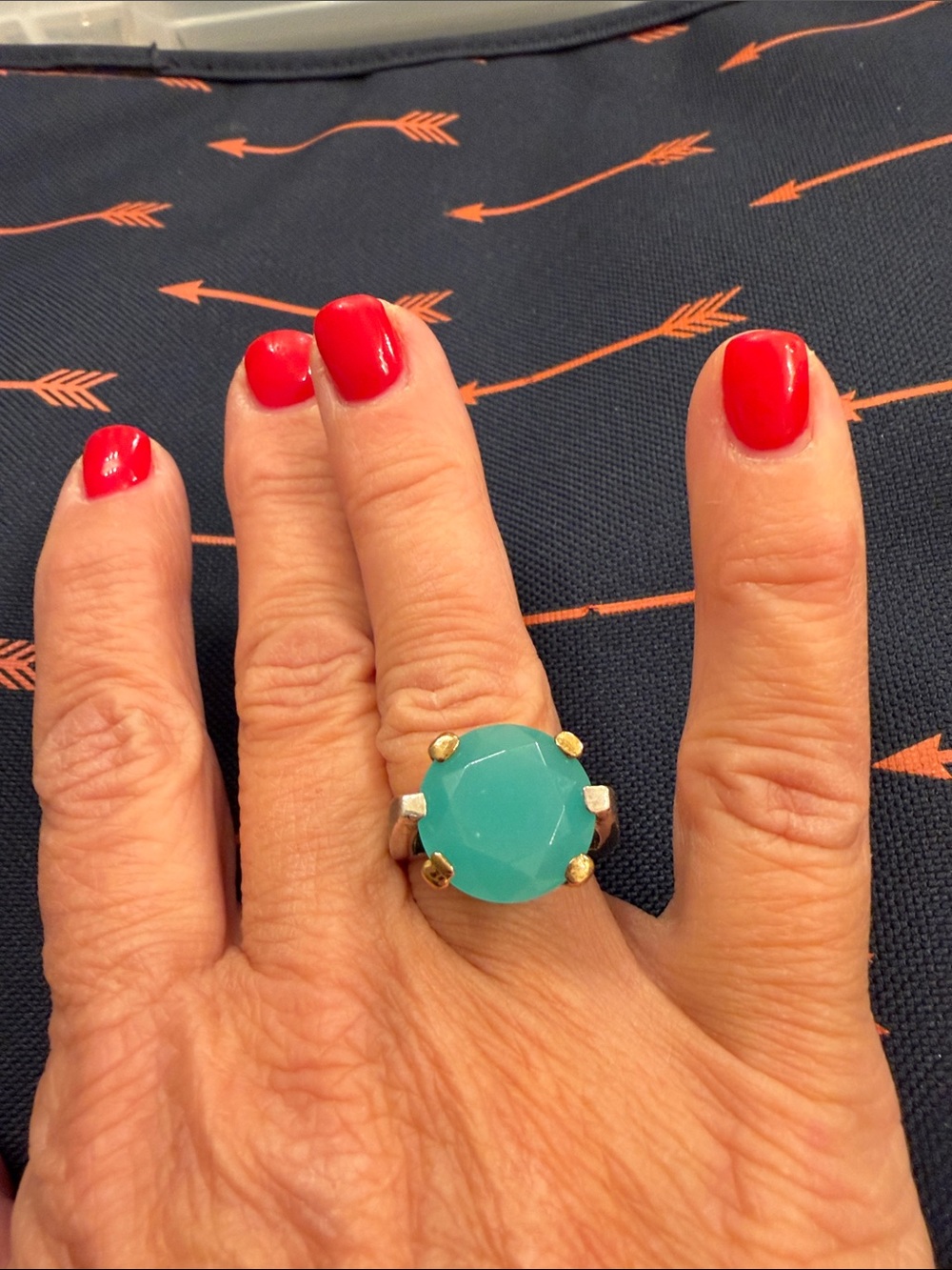 Bora Handcrafted Turquoise Gemstone Cocktail Ring - Women Jewelry